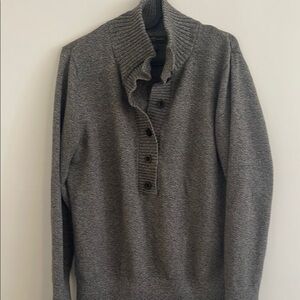 Eddie Bauer Gray Turtleneck Sweater Soft Wool-Blend
